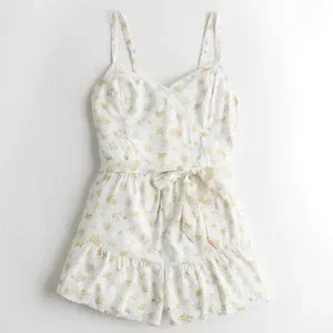 White sunflower romper cheap